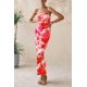 thumbnail image 5 of Vestido largo PRETTYGARDEN 2025 para mujer, estampado floral, ajustado, blanco y rosa, 5 of 9