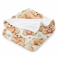 thumbnail image 2 of SPXUBZ Teddy Bear Pattern Throw Blanket 50x60 Inch, Cute Animal Design Soft Fleece Blanket, Cozy Kids Bedroom Decor 60"x50", 2 of 5