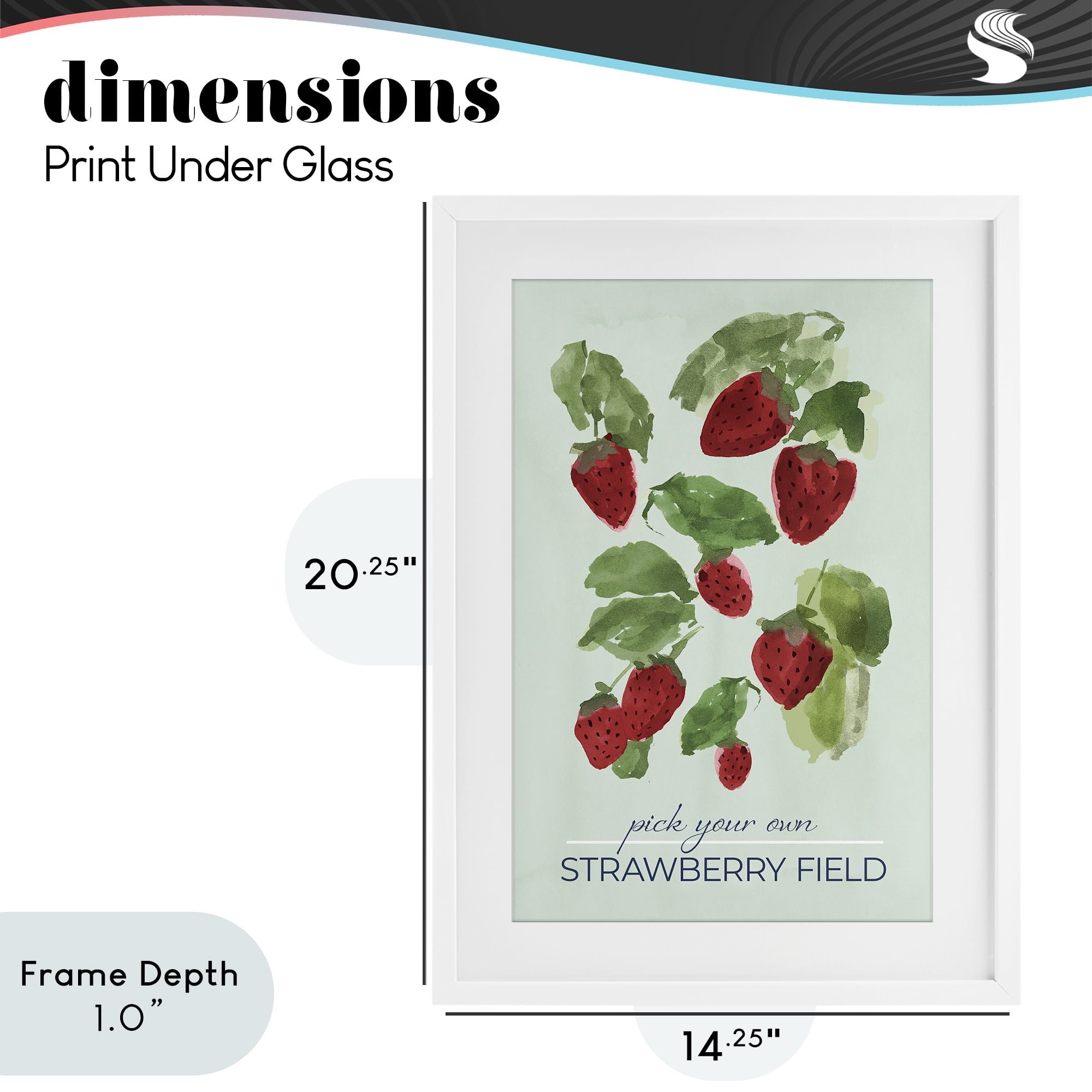Stupell Industries Strawberry Field Pick Your Own White Framed Print Under Glass, design by Lucille Price