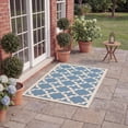 thumbnail image 4 of SAFAVIEH Courtyard Amanda Geometric Indoor/Outdoor Area Rug, 6'7" x 9'6", Blue/Beige, 4 of 10