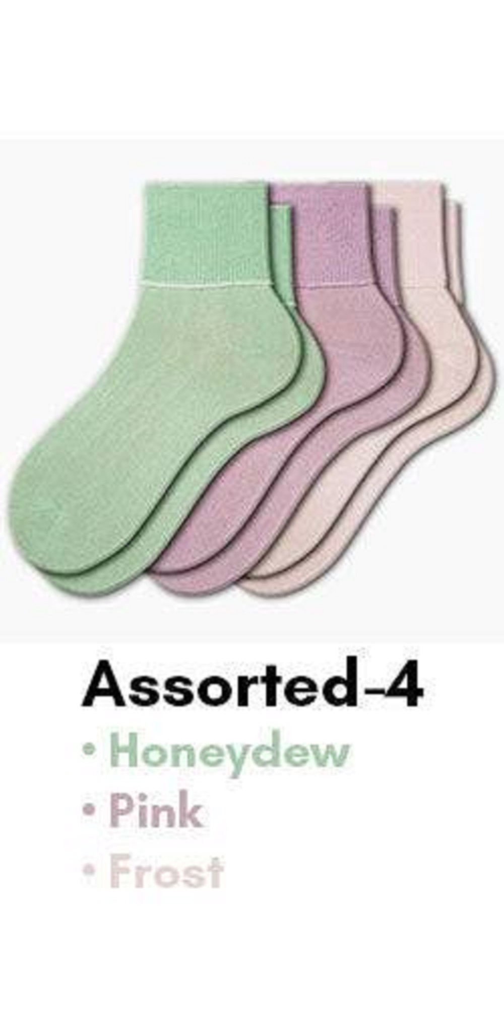 Sierra Socks Women's Diabetic 3 Pair 100% Cotton Ankle Turn Cuff Seamless Toe Socks (Assorted 4 (Pink/Frost/Honeydew), Sock Size: 11; Fits Shoe Size: 9½-10½) - image 5 of 5