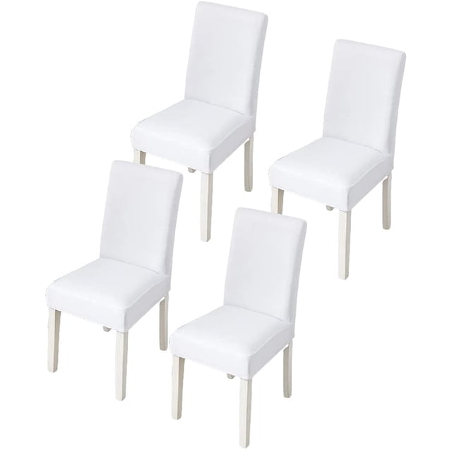 CANDeal 4PCS Dining Room Chair Covers Slipcovers Set, Spandex Fabric Fit Stretch Removable Washable Short Kitchen Chair Covers Protector for Dining Room, Hotel