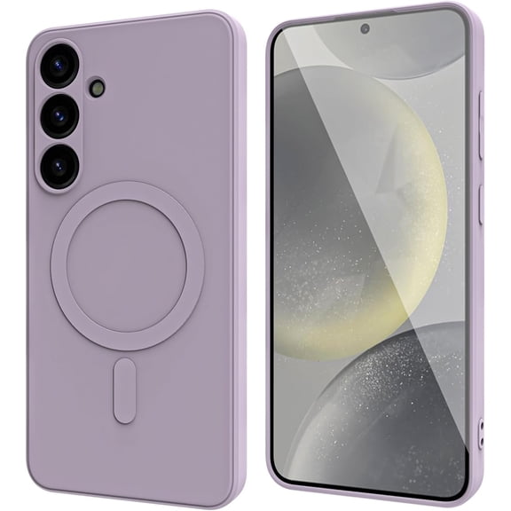 Samsung Galaxy S24 Plus Case Compatible with Magsafe [Anti-Fingerprint] Shockproof Soft Silicone Magnetic Phone Case Samsung Galaxy S24 Plus with Microfiber Inner Lining Dark Purple