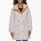 Tommy Hilfiger Women's Coat Parka Jacket, White Sand, Size Large