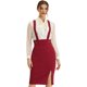 thumbnail image 1 of Falda de cintura alta con tirantes ajustables para mujer Borgoña L, 1 of 6