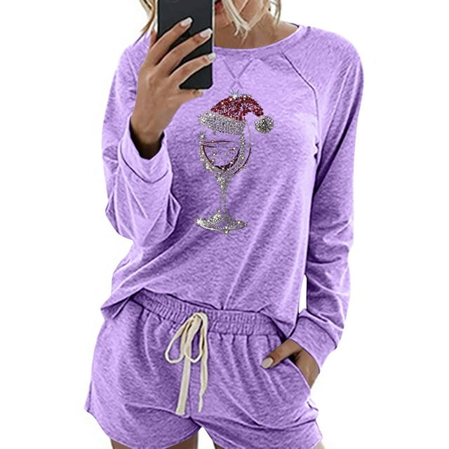 Women's Christmas Long-Sleeved Short Casual Home Set