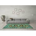 thumbnail image 3 of Ahgly Company Machine Washable Indoor Rectangle Persian Turquoise Blue Traditional Area Rugs, 7' x 10', 3 of 4