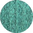 thumbnail image 1 of Ahgly Company Machine Washable Indoor Round Abstract Turquoise Blue Contemporary Area Rugs, 7' Round, 1 of 4