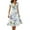White, variant on Charmgo Summer Dresses for Women, 2024 Women Casual Elegant Solid Color V Neck Short Sleeve Floral Dress Midi Dresses for Women, Sundresses for Women 2024 Blue L