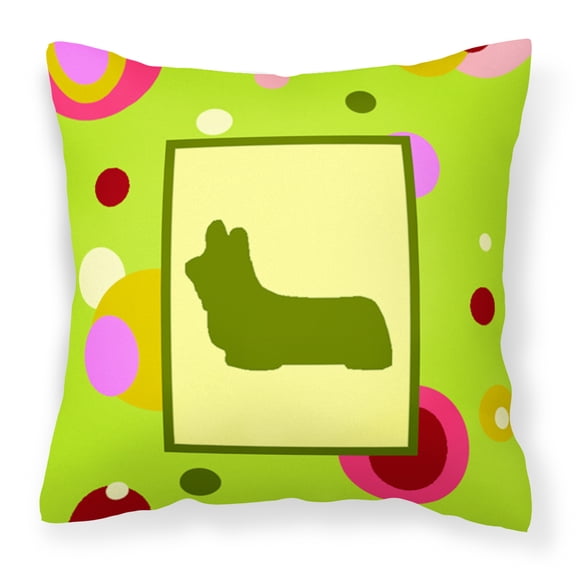 Carolines Treasures CK1057PW1414 Skye Terrier Decorative Canvas Fabric Pillow 14Hx14W multicolor