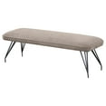 thumbnail image 3 of 57.75" Modern Dining Bench – Hairpin Legs – Foam-Padded Seat – Space-Saving Design – Eucalyptus Frame – 19.5" Height, 3 of 8