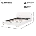 thumbnail image 3 of GDF Studio Boucle Queen Platform Bed Frame with Curved Headboard, White, 3 of 4