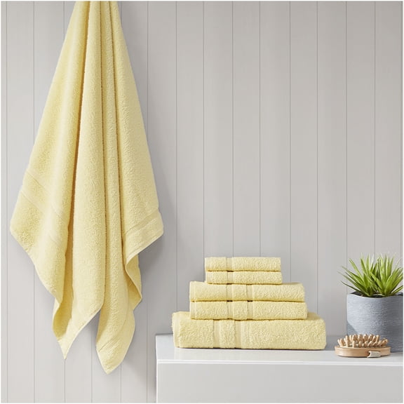 JERFIT Premium 6-Piece Turkish Cotton Bath Towel Set, Soft & Absorbent, Yellow
