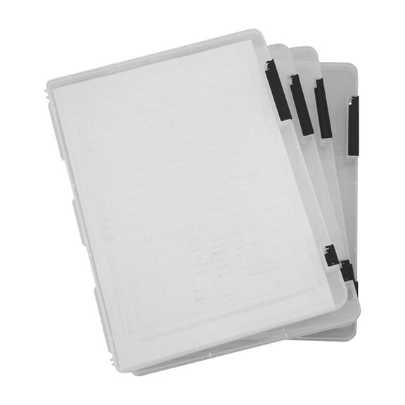 Transparent Storage Box Clear Plastic Document Paper Filling Case File Box (Black,12"x9")