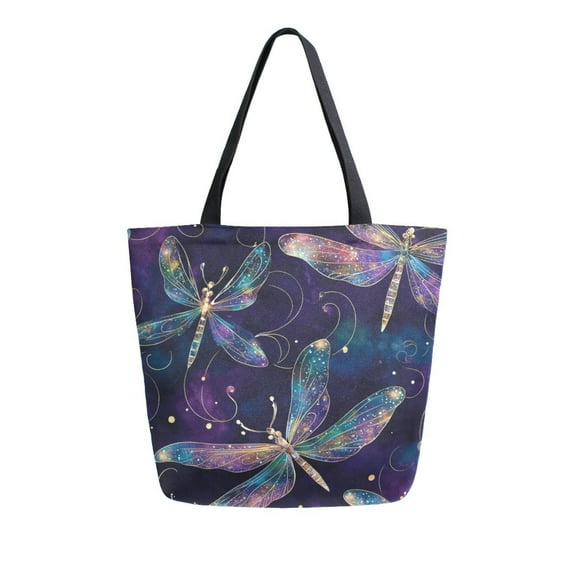 DIXRUYEE Tote Bag Women Weekender Travel Bag Shoulder Handbag Celestial Dragonflies Printed