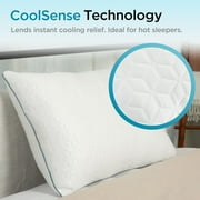 Brookstone Cool Sense Down Alternative Pillow 2 Pack - Cold Cooling Pillows for Hot Sleepers - CoolSense Pillows for Sleeping - Stay Cool and Comfortable All Night - White, King Size