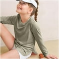 thumbnail image 7 of PUYAHG Toddler Kids T-Shirts for Girls Long Sleeve Crew Neck Arc Hem Side Slit Soft Solid Color Thin Girl's Leisure Tees 4-5 T, 7 of 7