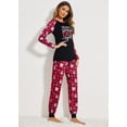 thumbnail image 4 of Ekouaer Women's Pajama Set Christmas Pjs Long Sleeve Print Tops and Pajamas Pants Soft Sleepwear Set, 4 of 6