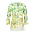 thumbnail image 5 of ICHUANYI Clearance Women Fashion Printed Casual V-Neck Short Sleeve Loose T-Shirt Blouse Tops(Green, XXL) ICHUANYI WER2023081001124, 5 of 5