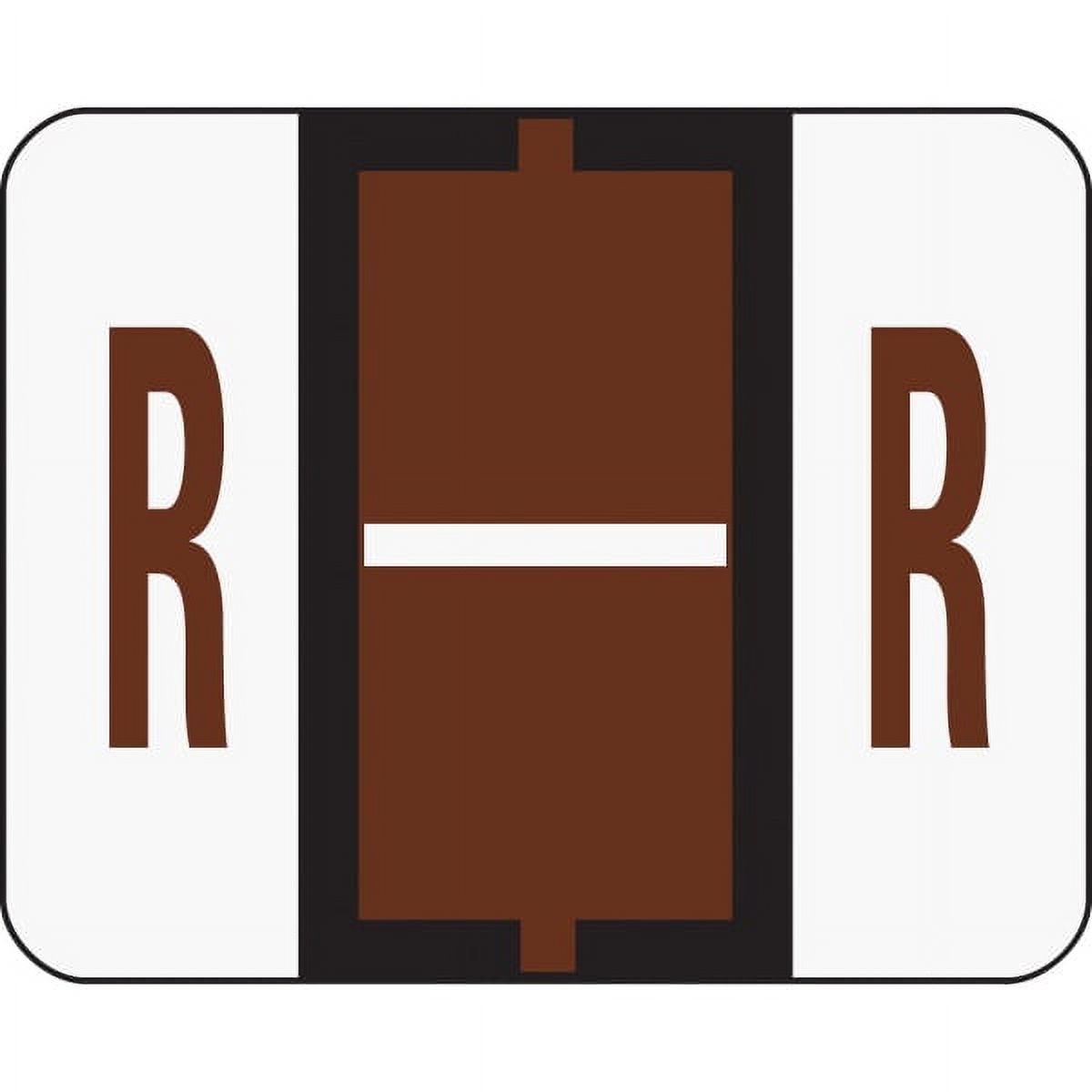 Smead 67088 A-Z Color-Coded Bar-Style End Tab Labels, Letter R, Brown, 500/Roll - image 3 of 3