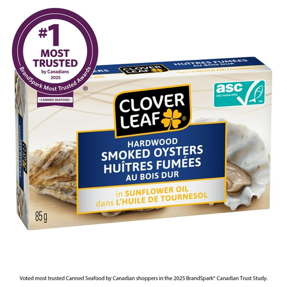 Huîtres fumées avec du bois dur de Clover Leaf