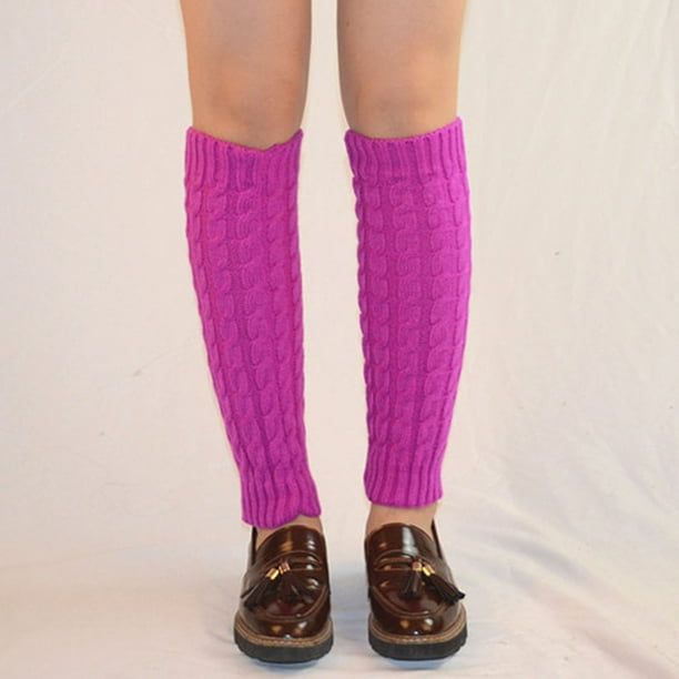 Trayknick 1 Pair Autumn Winter Women Leg Warmers Solid Color Wide