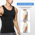 thumbnail image 5 of 3 Pack Men's Compression Undershirt Tank Top Slimming Shapewear Tummy Control Compression Shirt Stretchy Body Shaper for men, 5 of 6