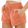 thumbnail image 1 of Pantalones Cortos Deportivos para Mujer con Bolsillos, de Algodón Francés, con Cordón Ajustable, para Hacer Ejercicio en Verano, Informales y Cómodos. Coral XS, 1 of 8