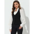 thumbnail image 3 of INSPIRE CHIC Chaleco de mujer con cuello halter, chaqueta sin mangas vintage con botones, chaleco de traje elegante Negro M, 3 of 5