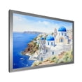 thumbnail image 2 of Designart "Greek Isles Village Blue and White Beauty III" Landscapes Framed Wall Art Decor - Country Blue Greece Entryway Framed Wall Art Print, 2 of 6