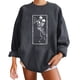 thumbnail image 5 of Sudadera Para Mujer Sudaderas de Otoño Estampado de Calavera Suelto Cuello Redondo Manga Larga Sudadera de Gran Tamaño de Lana Odeerbi ODB171583, 5 of 9