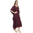 thumbnail image 2 of Bimba Kaftan Dark Brown Kimono Drawstring Dress Ladies Summer Evening Caftan-18, 2 of 5