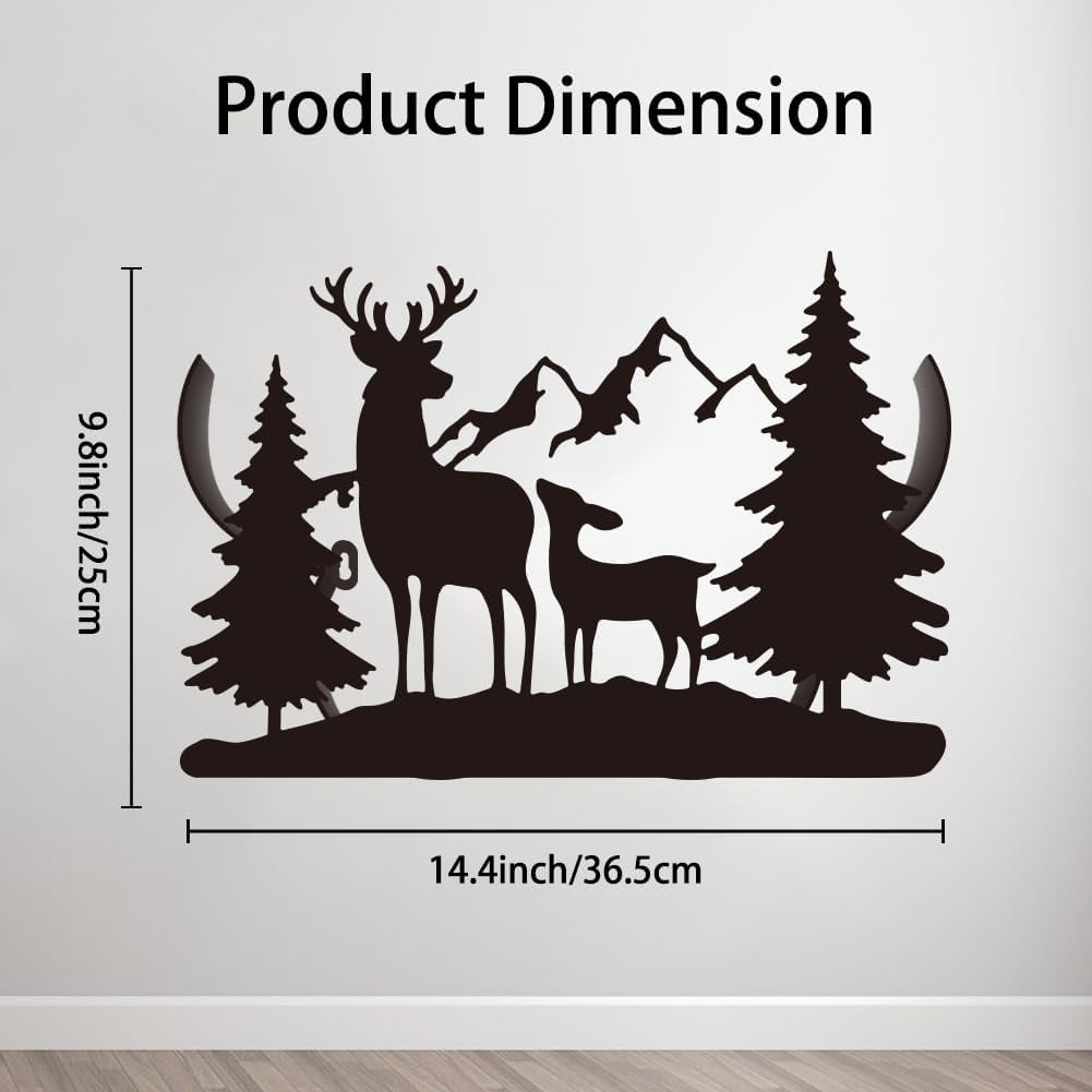 Deer Toilet Paper Holder Metal Forest Animal Wall Mounted Toilet Paper Storage for Extra 8 Rolls Funny Animal Toilet Paper Organizer Toilet Paper Roll Holder for Bathroom Home Office Décor Black