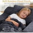 thumbnail image 3 of Akaber 31″W Sleeper Couch, Chaise Lounge Chair Indoor, Soft Corduroy Boneless Reading Chairs for Living Room, Bedroom, Movie Room (Grey, Small), 3 of 8