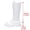 White, variant on Shrysg Women's High Platform Boots Casual Round Toe Lace Up Chunky Heel Knee High Punk Goth Boots with Side Zipper Black