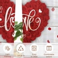 thumbnail image 6 of Semi Sheer Window Curtains 96 Inches Long, Valentine's Day Rod Pocket Voile Silky Chiffon Curtain Treatment Drapes for Kitchen, Living Room, Red Love Heart Roses Romantic Wooden 52"x96", 2 Panels, 6 of 9