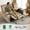 Midium Beige, variant on MCombo 55.9" Power Loveseat Recliner Sofa with Heat and Massage for Living Room, Fabric(Navy Blue)