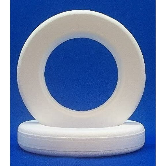 2 PC Set EPS Polystyrene Foam Wreaths 10" with Rounded Edges Floral Craft Rings