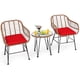 thumbnail image 5 of Costway Juego de 3 Piezas Muebles de Mimbre de Bistro de Conversación de Patio Mesa Redonda de Vidrio 2 Sillones Cojines para Jardín Piscina, 5 of 7