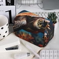 thumbnail image 7 of Rateoe Realistic Turtle Pattern Double Clamshell Pen Case, Storage Organizer with Two Zipper Compartments– Holds Up to 50 Pencils & Pens, 7 of 7