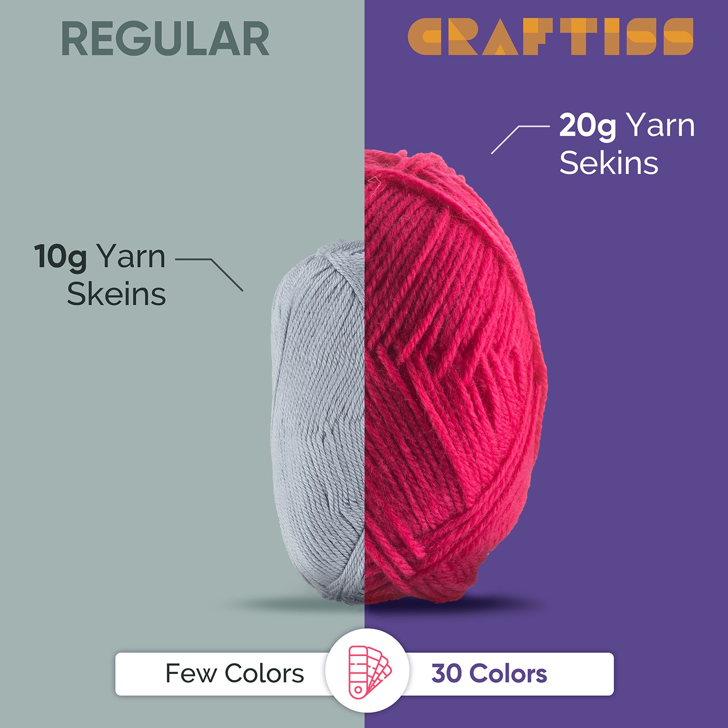 Craftiss Acrylic Yarn Bulk Kit 30-Pack photo 2