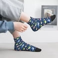 thumbnail image 2 of Fuzoiu Colorful Cartoon Shark Print Adult Socks, Crew Moisture-wicking Socks, Unisex Cushion Crew Socks,Casual Sports Ankle Socks, 2 of 7