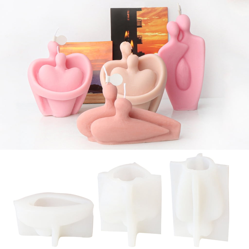 Silicone Candle Mold, Couple Figure Epoxy Gypsum Mould Home Decors for DIY Handcrafts Resin Plaster Home Decor
