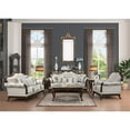thumbnail image 5 of Gloria Traditional Style button tufted Loveseat made with wood in Ivory, 5 of 7
