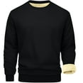 thumbnail image 4 of TrendOFT Thick Sweatshirt for Men Crewneck Warm Sherpa Lined Basic Winter Pullover Tops Black XXXXXL, 4 of 5