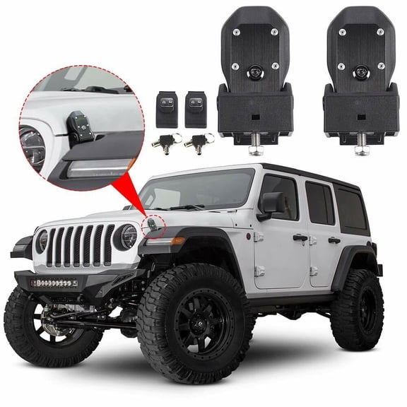 Locking Hood Catch Hood Lock Latches for Jeep Wrangler JL JT 2018  One Pair