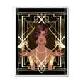 thumbnail image 1 of Designart Retro Women In Golden Art Deco Geometrics I FLOAT FRAME WALL ART, 1 of 4