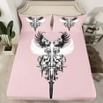 thumbnail image 3 of Feelyou Gothic Angel Wings Twin Sheet Sets, Vintage Y2k 2000s Goth Twin Fitted Sheet, Teens Kids Girls Boys Flat Sheet, Lightweight Room Decor, 3 Pieces, 3 of 8