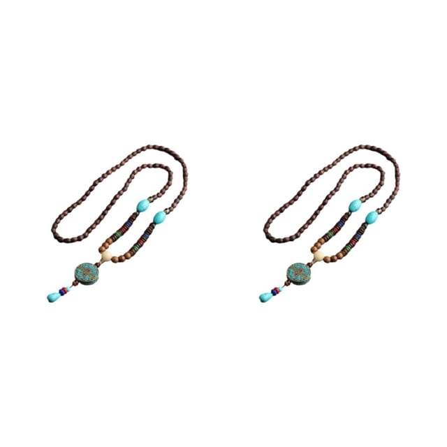 Wweixi Pendentif Perles Style Vintage Collier Déclaration de Mode Grand Application comme Montré 4 2Ensemble
