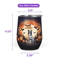 thumbnail image 5 of Mummy Border Collie Happy Halloween with Pumpkins Bats Spooky Fun 12oz Stainless Steel Wine Tumbler Insulated Cup with Lid Borders Dog Lovers Gifts Idea - 00019, 5 of 5